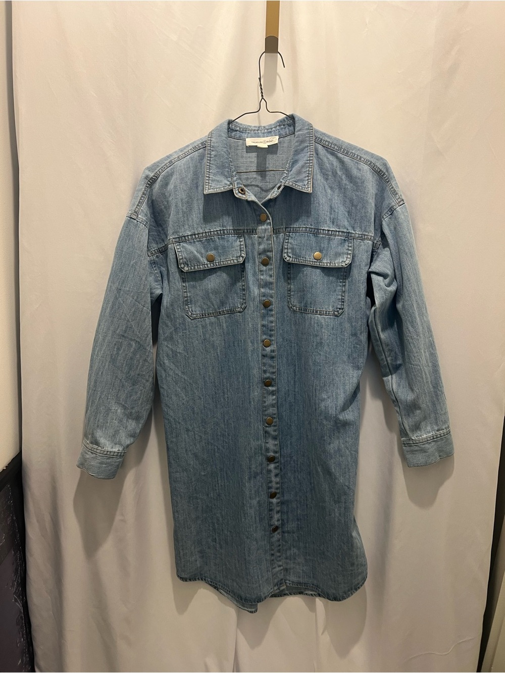 Nordstrom brand- Treasure & Bond Light Blue Denim Shirt Dress